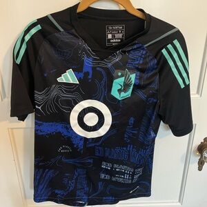 Adidas Black and Blue Parley Graphic Jersey MN Loons Jersey